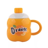 Coke Cans Water Cup with Straw and Lid Ceramic Mugs Coffee Cups Student Drinking Cup 450ML