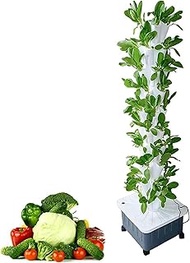 Vertical Grow Tower, Hydroponics Growing System for Indoor Outdoor Garden, Soilless Cultivation Growing System with Water Pump, Nest Basket, Sponge-1PC