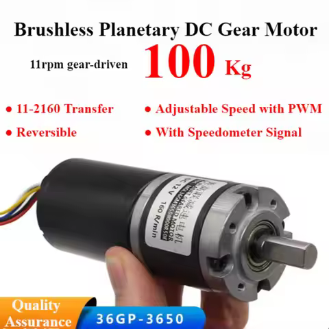 1pcs 36-3650 planetary deceleration brushless motor DC 12v24v micro large torque adjustable forward 