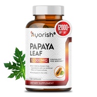 Papaya Leaf 12:1 Extract 12000mg Per Serving (120 Capsules) 60 Days’ Supply| Non GMO Gluten Free Cap