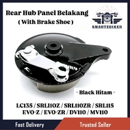 ( Black Hitam ) Rear Hub Panel Belakang + Brake Shoe Set Assy LC135 135LC LC 135 SRL Lagenda 110 SRL