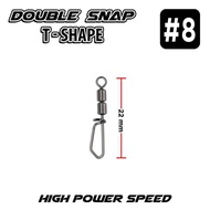 10pcs Double Snap T Shape High Speed Snap Rolling Swivel