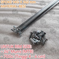 Spoke Spokes 14G x 262 mm MTB Bike 26" FIXIE ROADBIKE. JEMBOLY