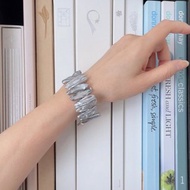 大顆金屬銀色琵琶珠手鍊