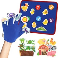 CHEFAN Felt Board for Toddlers, Finger Puppets Includes Itsy Bitsy Spider, 5 Little Ducks & More, Fl