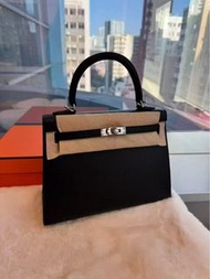 Hermes🌟Kelly 25 黑銀 epsom stamp K
