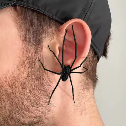 γYS1γGiant Spider Earrings Personality Alternative Spider Studs Exaggerated For Spider Lover Goth Fa