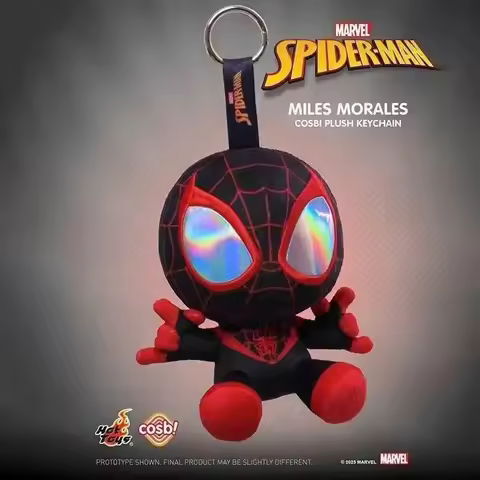 @@In stock Original Hottoys Marvel Spider Man Cosbi Blind Box Plush Bag Pendant Kawaii Spider Man Su