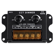 (ZJGE) LED Controller DC 5-24V 15A Dimmerable CCT Dual Color Temperature LED Strip Controller LED Li