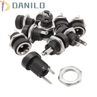 DANILO1 10pcs Female Panel Mount Connector, DC Power Supply 3A 5.5mm 2.1mm Plug Adapter, 12v Connector 2 5 12v 5.5*2.1 2 Terminal Types DC-022B DC Jack Adapter Power Supply Base
