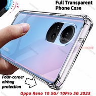 Oppo Reno10 5G 10Pro 2023 Airbag Clear Shockproof Caisng For Oppo Reno 10 9 Reno10 Pro Reno10Pro 10Pro+ + Plus 5G Silicone Clear Transparent Amor Bumper Airbag Anti Drop Back Cover