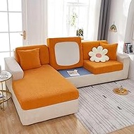 Universal Elastic Sofa Cover Non-slip L Shape Sofa Protector Tear And Stain Resistant Sofa Cover Sofa Furniture Protector (Color : Orange, Size : LARGE L COVER)