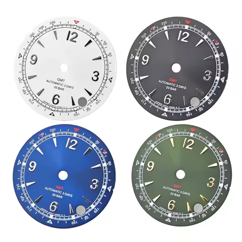 28.5mm Green Lume Case Mod Parts Sterile Arabic Pilot Alpinist Dial For Seiko Prospex Land NH35/36/4