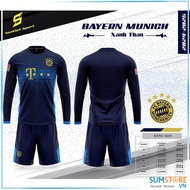 Bộ Áo Bóng Đá Tay Dài Thun Lạnh Cao Cấp - Áo Bayern Munich Xanh Đen SV