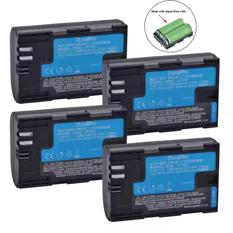 DuraPro LP-E6 LP-E6N LP E6 Camera Battery Made With Japan Cells For Canon EOS 5D Mark II III 5DS R 6