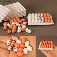 PIDDING 1Set Cute Chicks Eggs, Mini 4 Styles Simulated Eggs,  Family Eggs Miniature Decorations