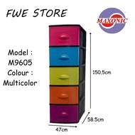 Maxonic 5 Tier Plastic Drawer / Cabinet / Storage Cabinet Multi Color M9605