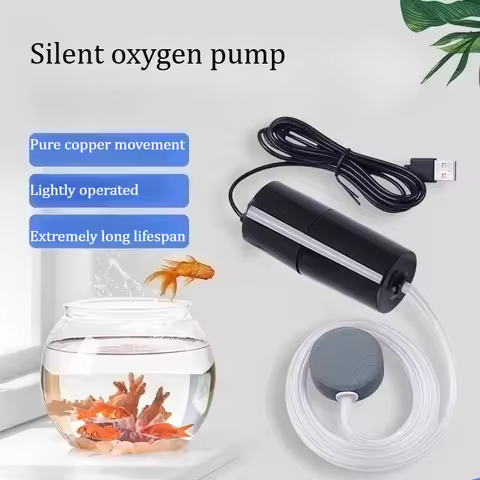 USB portable fish tank oxygen pump - Miniature oxygen pump for aquarium use - Silent fishing oxygen 