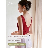 singlet woman plus size singlet Red Cross Beautiful Back Small Camisole Women's Benming Year with Ch