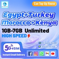 Egypt, Morocco,Turkey,Kenya eSIM:1-7GB High-Speed Data｜Instant｜North Africa & Middle East Travel