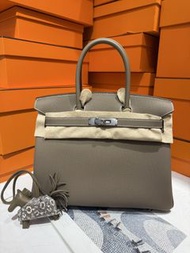 門市現貨～Hermes Birkin 30 大象灰銀釦 togo G stamp