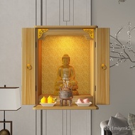🚓Wall-Mounted Household Buddha Niche with Door Guanyin Altar Simplicity Minimalism Cabinet Wall Cupboard New Chinese God