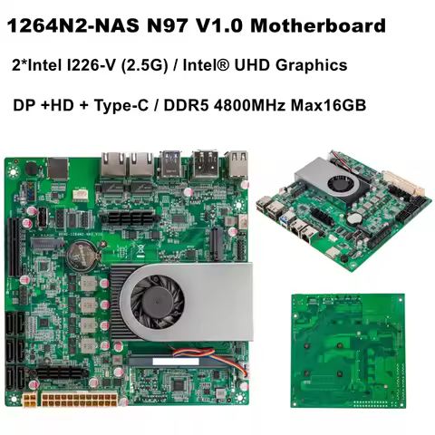 SZBOX 1264N2 NAS N97 V1.0 Motherboard 2*Intel I226 V 2.5G Intel UHD Graphics DP HD Type C DDR5 4800M