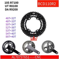 Stone 110bcd Double Chainring 58-44T 56-42T 55-40T for Shimano 105 R7100 UT R8100 DA R9200 Road Bike Round 52-36T 53 39T 54 40T 50-34 48-33T 46-32T