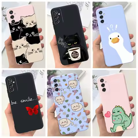 For Samsung M52 5G Case Lovely Duck Cat Head Dinosaur Fundas Soft TPU Phone Cases For Samsung Galaxy