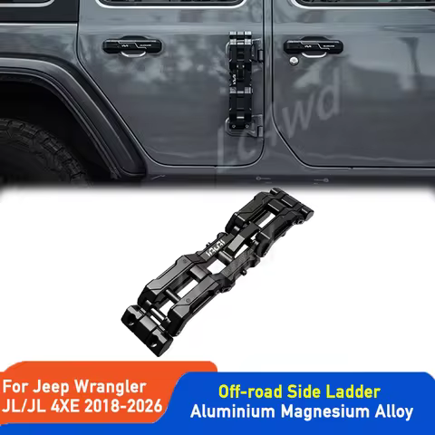 LC4WD Exterior Accessories IRURI Series Aluminum Off-Road Side Ladder Folding Foot Pedal For Jeep Wr