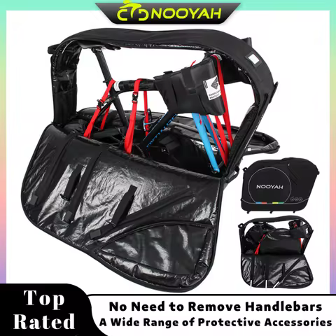 NOOYAH Bike Travel Bag Bicycle Transport Bag Road Bike Case Air Flight No Need to Remove the Handleb