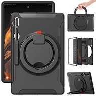 Ốp chống sốc cho Samsung Galaxy Tab S10 siêu 2024 xoay 360 ° và tay nắm gấp 180 ° cho Tab S10 FE/S9 