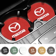 2Pcs Suede Car Coaster Water Bottle Cup Holder Mat Anti-slip Pad For Mazda 2 3 6 5 Atenza CX3 CX5 MX