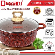 DESSINI ITALY 40CM Granite Plus Casserole Induction Non Stick Pot Bowl Wok Pan Cookware Tool with Co