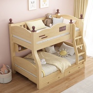 Sg Stock Double Decker Bed Frame Double Bed Loft Bed Bed High Low Solid Wood Bunk Bed Bunk Bed Small Apartment Wooden Bed Multi-functional Kids Bed Frame With Storage