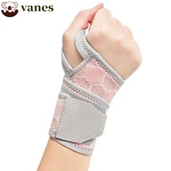 VANES Sports Wrist Guard, Breathable Polyester Fiber Wrist Guard Band, Carpal Tunnel Syndrome Pink/Grey/Black Right Left Hand Cellular Mesh Design Compression Wrist Support Yoga
