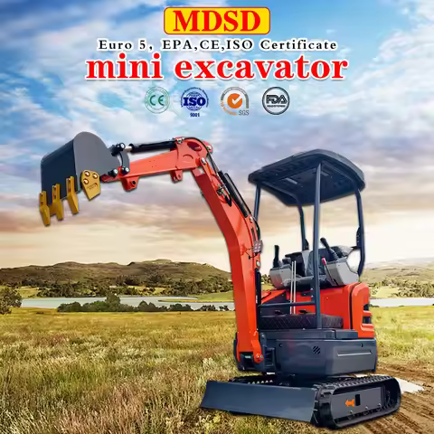 Crawler 2Ton Mini Excavator DDP Shipping Small Digger Hydraulic Full Accessories Agricultural Excava
