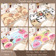 KapibaraCartoon student table mat/ genuine leather study table mat/ scratch-resistant student table 