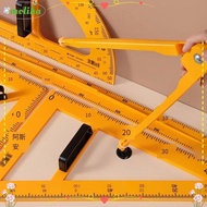 MOLIHA Triangular Ruler, Multifunction Math Geometry Angle Protractor, Durable Multi-Size Large Comp