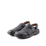 THE FLEXX Men's Leather Back-Strap Sandals -TF9247-CM2-1-BLACK
