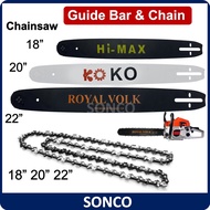 18" 20" 22" Guide Bar for Chainsaw Papan Chain saw Saw Chain Chainsaw Spare Part Rantai Papan Alat G