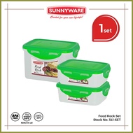 ❈ ❀ ❖ Sunnyware 341 3 pc Food Rock Set Air Tight Food Keeper Container Leak Proof