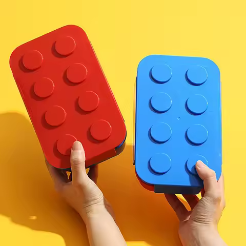 1050/1300ml Portable Lunch Box Building Block Bento Box Fruit Salad Tableware Food Container Childre