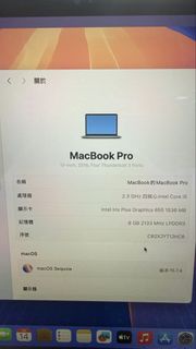 MacBook Pro 13吋 (2018) i5 8+256GB 灰色Grey