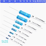 50PCS Metal film resistor 1/2W 0.5W 0R-3K 0.1R 0.12R 0.15R 100R 0.2R 0.22R 1R 1.2R 1.5R 2R 2.2R 2.4R