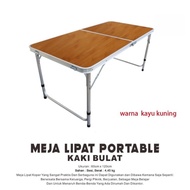 MEJA LIPAT KOPER HPL ALUMINIUM-MEJA LIPAT PORTABLE - KAKI BULAT