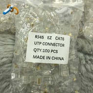 iCON RJ45 EZ CAT6 UTP Pass Through Connector End Pass Unshielded Connector 100 Per Pack