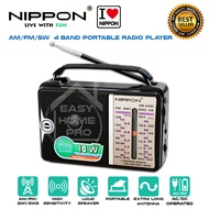 NIPPON NR-3400 FM/AM/SW1/SW2 4 BAND PORTABLE RADIO MULTIBAND RADIO RECEIVER radio fm portable