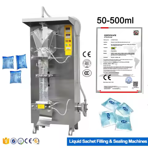 Automatic Sachet 50-500ml Liquid Filling and Packaging Machine For Water Milk Drink Beverage Juice P