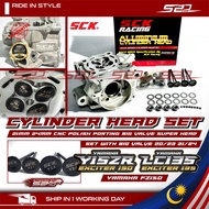 Cylinder Head Set SCK Racing LC135 Y15ZR FZ150 LC Y15 21/ 24MM 20/23MM Set With Rocker Arm Big Valve